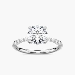 Willow Lab Grown Diamond Single Shared Prong Side Stone Engagement Ring