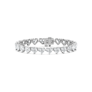 24 ctw Heart Lab Grown Diamond Tennis Bracelet  - 7 Inches
