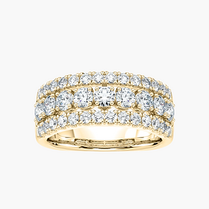 Round Lab Grown Diamond Triple Row Band