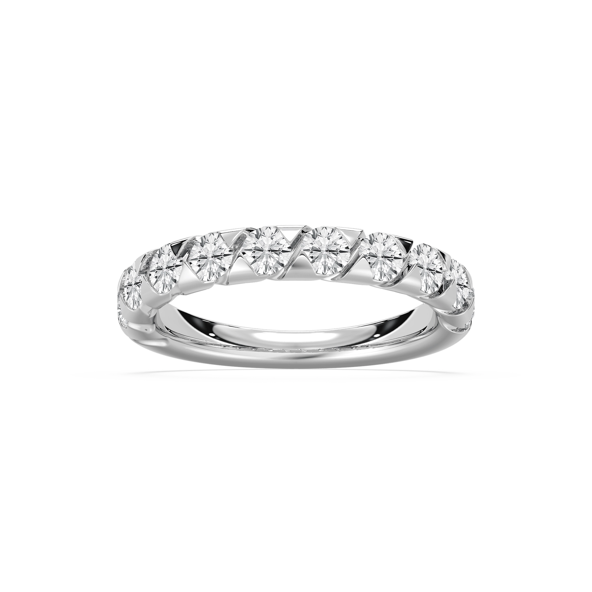 Yasmin 1 ctw Round Lab Grown Diamond 10 Stone Anniversary Band