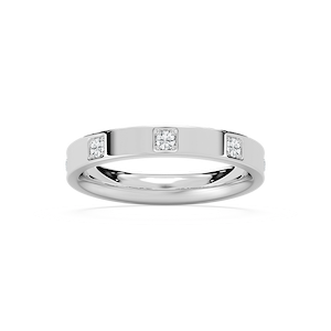 Zara 1/4 ctw Round Lab Grown Diamond Bezel Set Station Wedding Band
