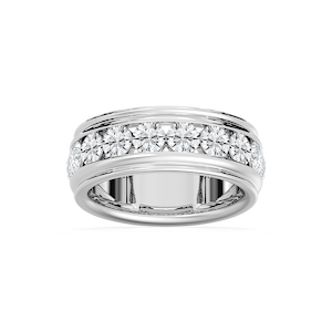 Zion 2 ctw Round Lab Grown Diamond 7.85mm Channel Mens Wedding Band