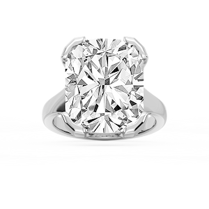 Zoe 16 ctw Elongated Cushion Lab Grown Diamond Bezel Prong Side Stone Engagement Ring - Signature Collection