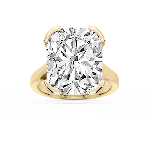 Zoe 16 ctw Cushion Lab Grown Diamond Bezel Prong Side Stone Engagement Ring - Signature Collection