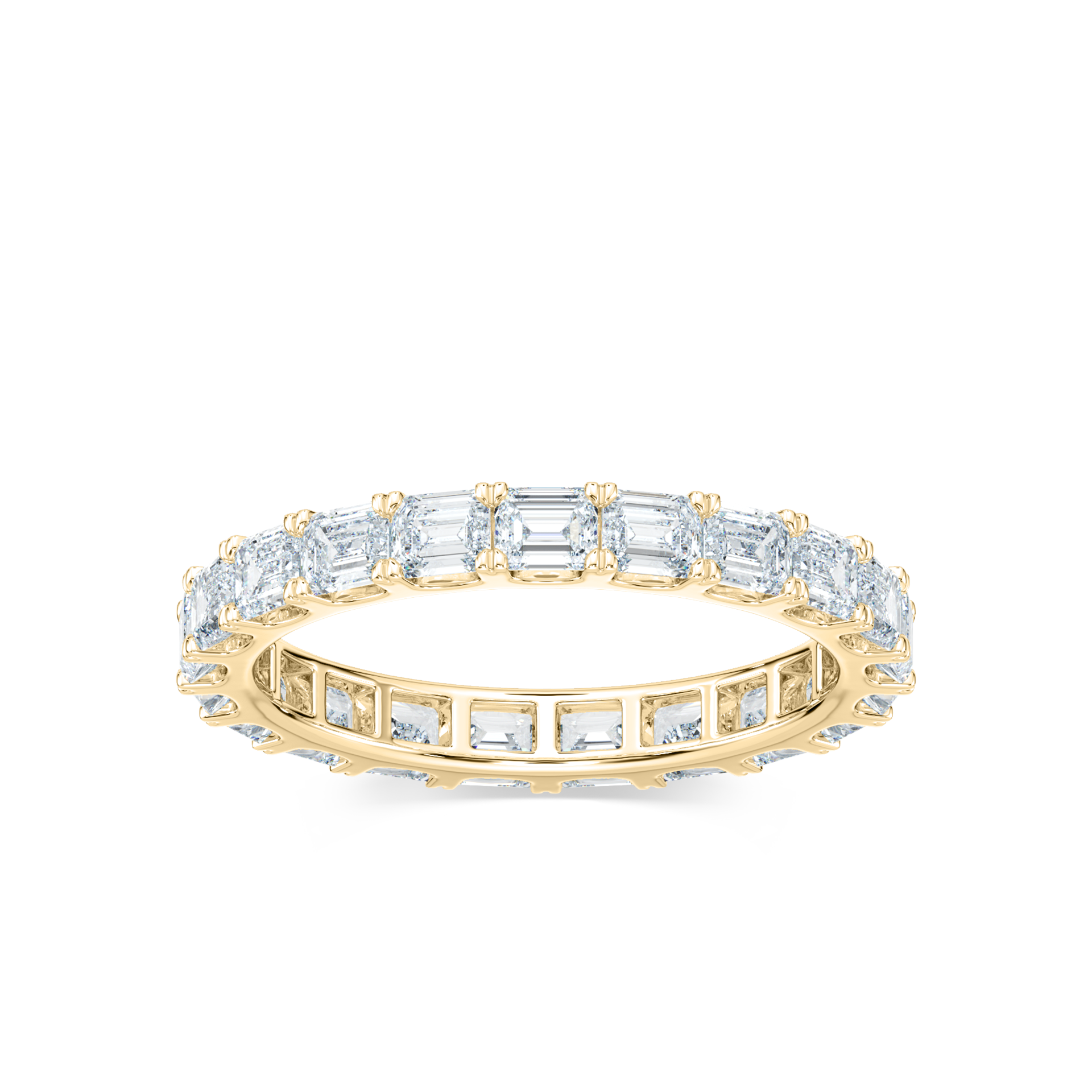 Eva Emerald Lab Grown Diamond East West Prong Eternity Band