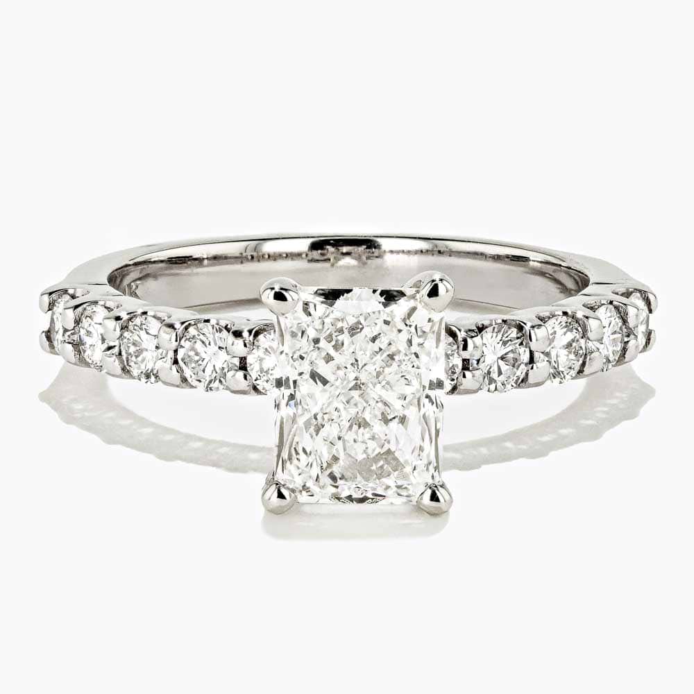10 Stone Accented Engagement Ring - 1.51ct Radiant Cut Lab-Grown Diamond (RTS)