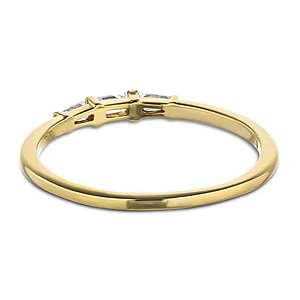  Fashion ring recycled baguette diamonds recycled 10K yellow gold