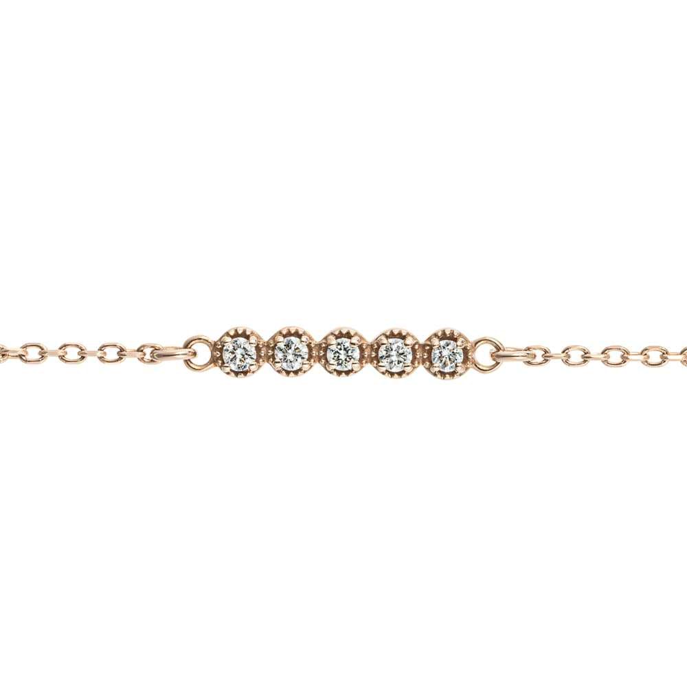 5 Stone Diamond Bar Bracelet set with five 1.5mm Lab-Grown Diamonds in recycled 14K gold of your choice | 5 Stone Diamond Bar Bracelet Lab Grown Diamonds recycled 14K gold