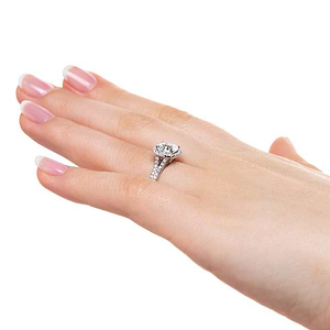  Adara accented engagement ring 2.0ct lab-grown diamond cushion cut engagement ring