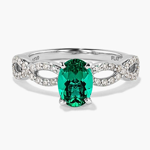 Allure Engagement Ring (RTS) - 0.70ct Lab Grown Emerald Gemstone