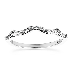 Allure Wedding band shown in recycled 14K white gold