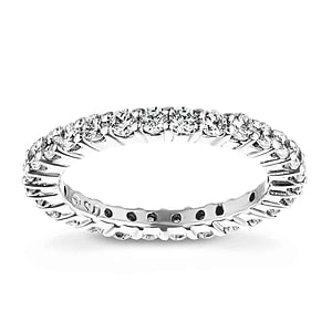 Arctic anniversary 1ctw diamond eternity band made with recycled diamonds and 14k white gold