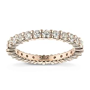 Beautiful Arctic anniversary 1ctw diamond eternity band made with recycled diamonds and 14k rose gold