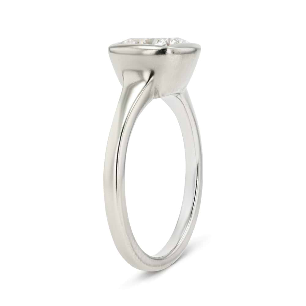 Shown in 14K White Gold with a Satin Finish