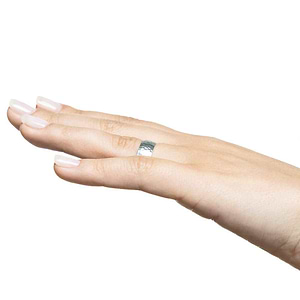  canyon men’s wedding band recycled 14K white gold cross hammer finish