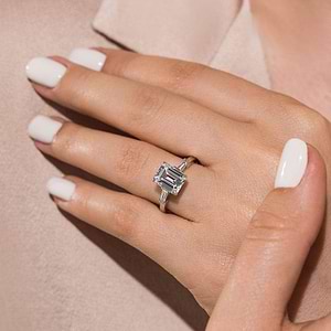 Moissanite - Cherish Three Stone Engagement Ring