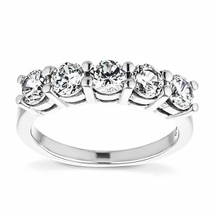  matching wedding band Shown with 1.25ctw Diamond Hybrids in recycled 14K white gold