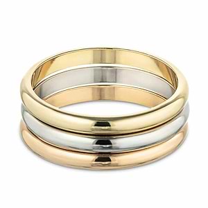  classic wedding band 2mm recycled 14K yellow gold 14k rose gold and 14k white gold