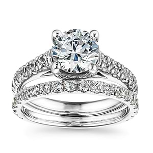  crimson accented wedding set engagement ring wedding band platinum