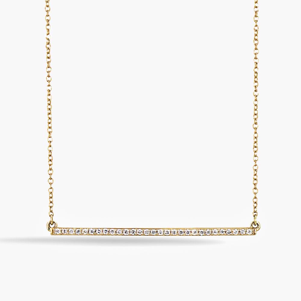 Diamond Accented Bar Necklace in 14K yellow gold 