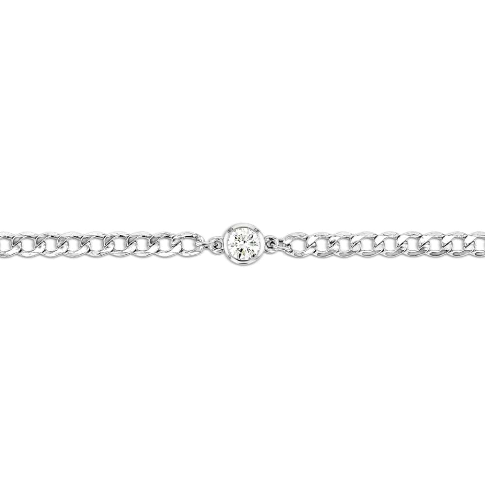 Shown with a bezel-set Lab Grown Diamond in 14K White Gold