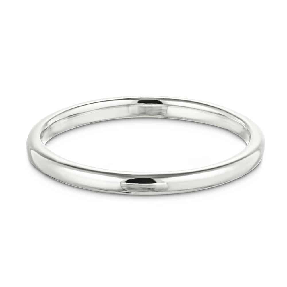 Plain wedding band in recycled 14K white gold | plain wedding band in 14k white gold