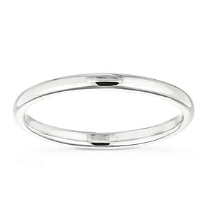  plain wedding band in recycled 14k white gold