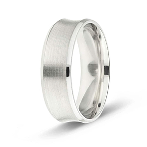  men's wedding band in recycled 14k white gold