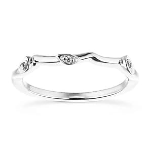  wedding band Leaf detail wedding band, matches Eden Engagement ring, in recycled 14K white gold