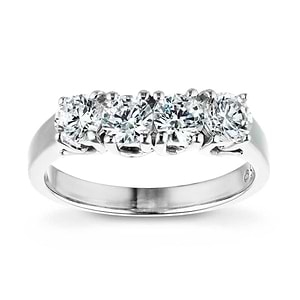  wedding band with 1.0ctw diamond hybrids in recycled 14k white gold