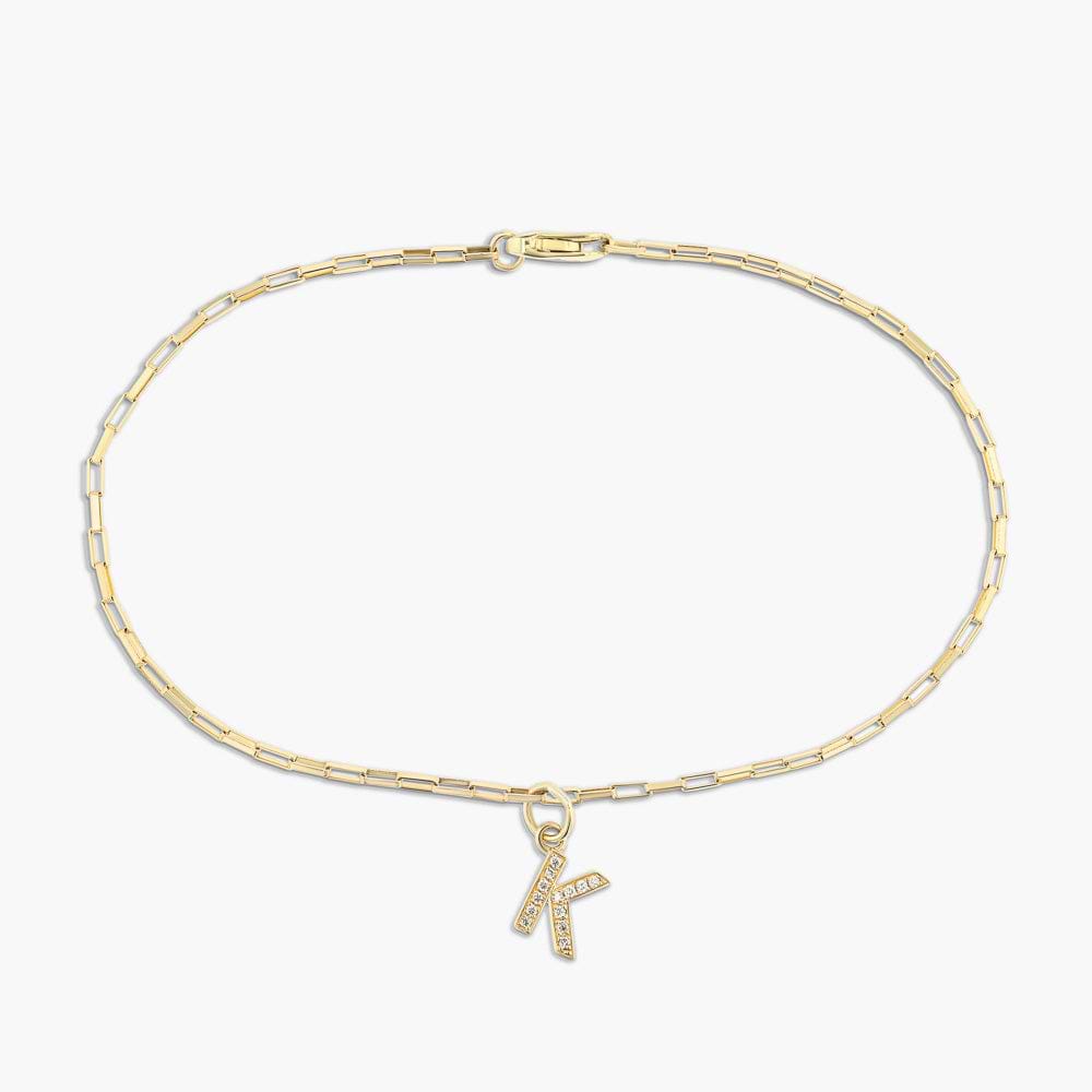 Shown in 14K Yellow Gold with a &quot;K&quot; initial