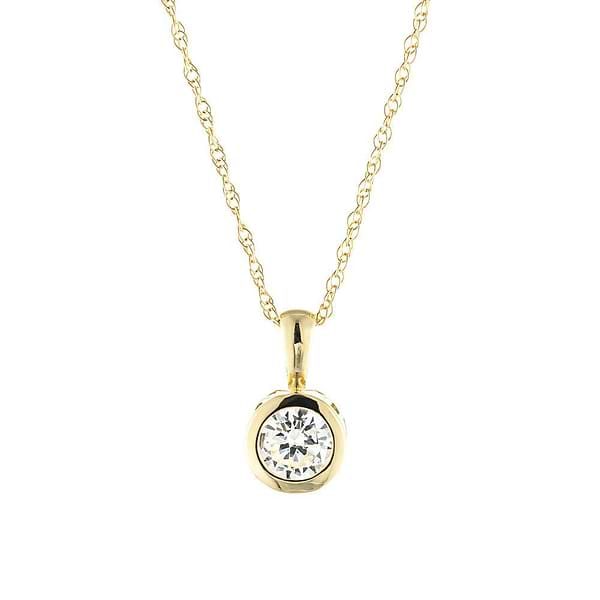 Filigree Bezel Pendant in 14K yellow gold | yellow gold bezel pendant with filigree bezel