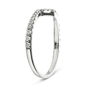 Accented diamond curved wedding band.