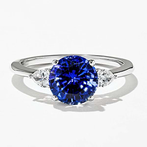 Flourish Three Stone Gemstone Ring