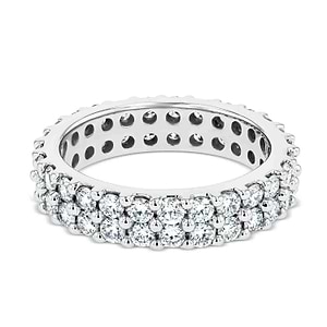 double eternity band ring in 14k white gold