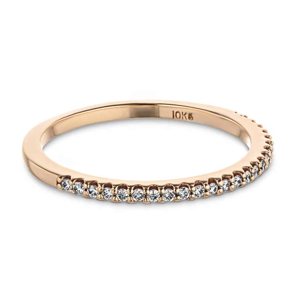 Diamond accented band in recycled 10K rose gold | fashion band wedding band Diamond accented band in recycled 10K rose gold