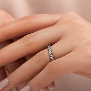  matching wedding band Diamond accented wedding band in recycled 14K white gold