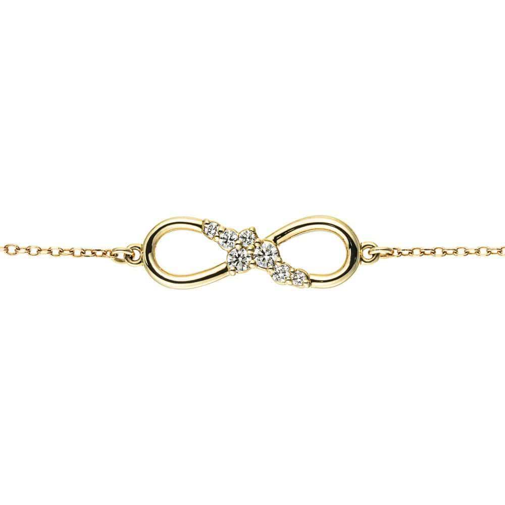 Infinity Lab-Grown Diamond Bracelet in 14K yellow gold | diamond accented infinity bracelet gold