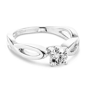  solitaire engagement ring Shown with a 1.0ct Round cut Lab-Grown Diamond in recycled 14K white gold