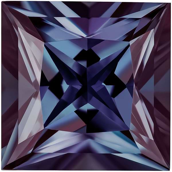 MD Fixed Princess Cut Earrings 0.3ct x 2 (3.5mm) - Alexandrite