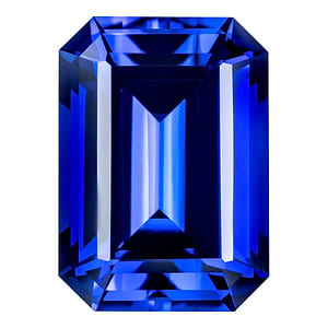MD Fixed Emerald Cut Earrings 1.3ct x 2 (7x5mm) - Blue Sapphire