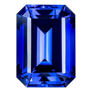 MD Fixed Emerald Cut Pendant 1.3ct (7x5mm) - Blue Sapphire