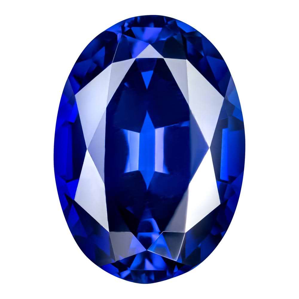 0.28 Carat Oval Cut Lab-Created Blue Sapphire