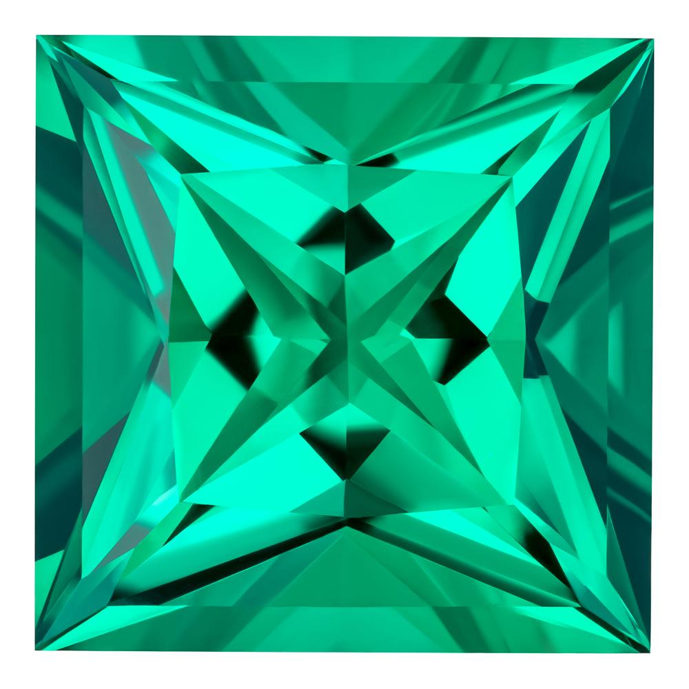 MD Fixed Princess Cut Earrings 0.21ct x 2 (3.5mm) - Emerald