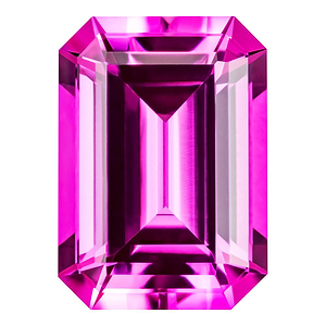 0.33 Carat Emerald Cut Lab-Created Pink Sapphire