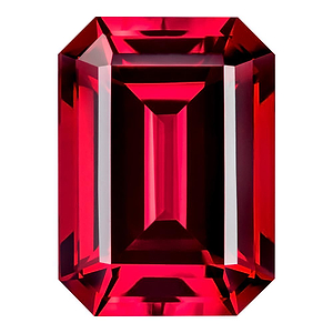 MD Fixed Emerald Cut Side Stones 0.7ct x 2 (6x4mm) - Ruby