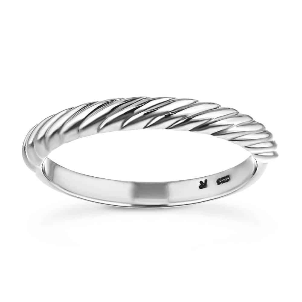 Lille Stackable Band shown in recycled 14K white gold 