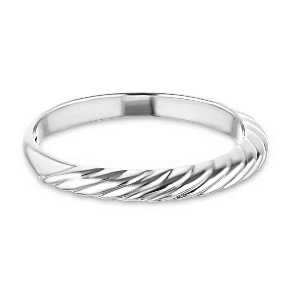Lille Stackable Band shown in recycled 14K white gold | Lille Stackable Band recycled 14K white gold