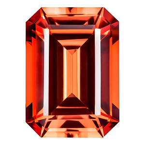 MD Fixed Emerald Cut Earrings 0.36ct x 2 (5x3mm) - Padparadscha