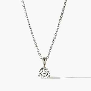 martini pendant with lab grown diamond in 14k white gold by MiaDonna